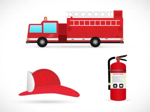 Firefighter Items Illustration Stock Illustration