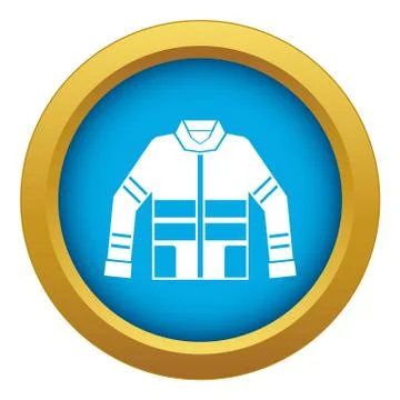Firefighter jacket icon blue isolated Stock Illustration