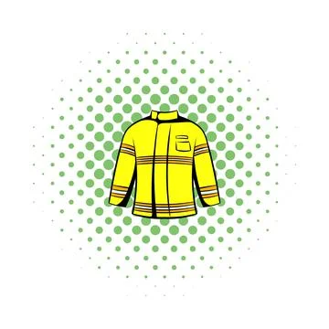 Firefighter jacket icon, comics style Stock Illustration
