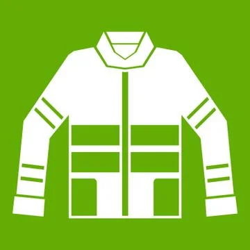 Firefighter jacket icon green Stock Illustration