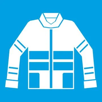Firefighter jacket icon white Stock Illustration