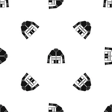 Firefighter jacket pattern seamless black Stock Illustration