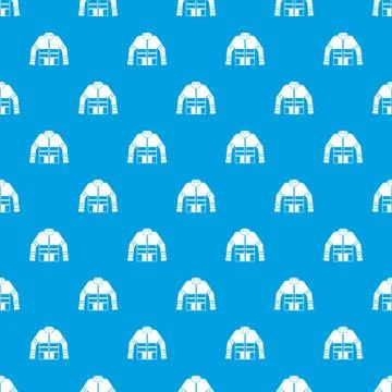 Firefighter jacket pattern seamless blue Stock Illustration