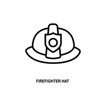 Firefighter linear icon. Thin line illustration. Contour symbol. Vector isola Stock Illustration