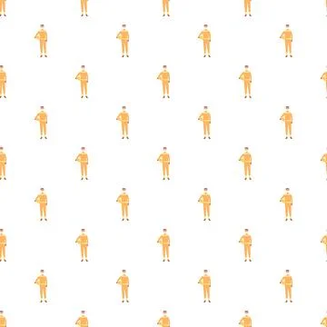Firefighter man holding helmet pattern design Stock Illustration