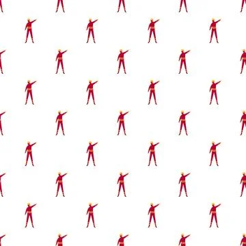 Firefighter man pointing seamless pattern design Stock Illustration