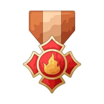 Firefighter medal illustration Stock Illustration