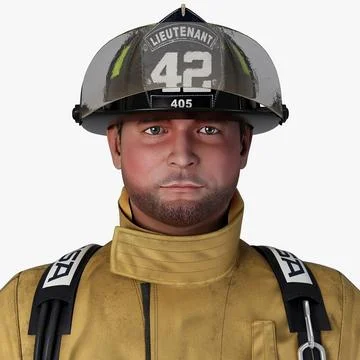 Firefighter No Rig 3D Model