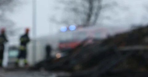 Firefighter or fireman fiting with fire on home. 動画素材 84842337