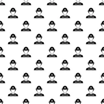 Firefighter pattern, simple style Stock Illustration