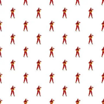 Firefighter pattern standing with axes showing profession and safety Stock Illustration