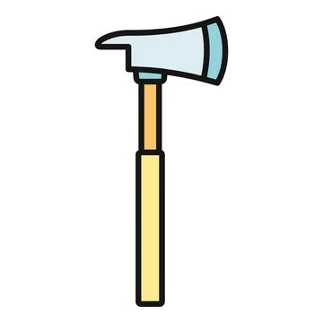 Firefighter pick head axe tool icon illustration Stock Illustration