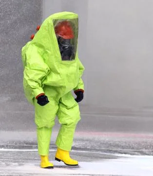 Firefighter with protective gear Stock Photos