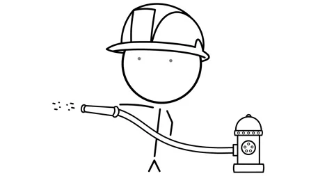 A firefighter putting out a fire Stock Footage 289387436