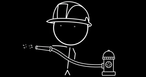 Firefighter putting out a fire Stock Footage 296462510