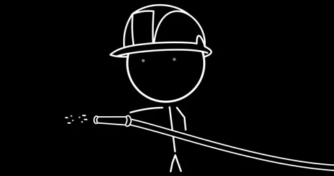 Firefighter putting out a fire Stock Footage 296464500