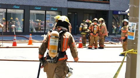 Firefighter ready for intervention Stock Footage 114804529