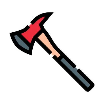 Firefighter rescue axe emergency tool icon Stock Illustration
