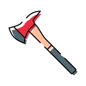 Firefighter rescue axe tool for emergency work Stock Illustration
