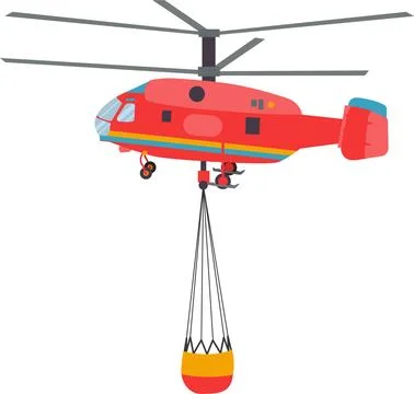 Firefighter rescue team helicopter vector icon isolated on white Stock Illustration