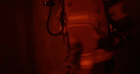 Firefighter saving a dummy during training Stock Footage 107624682