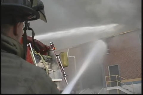 Firefighter smoke hoseline Video stock 10895068