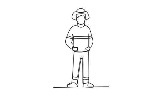 A firefighter stood tall Stock Illustration