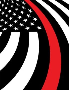 Firefighter Support Flag Background Illustration Stock Illustration