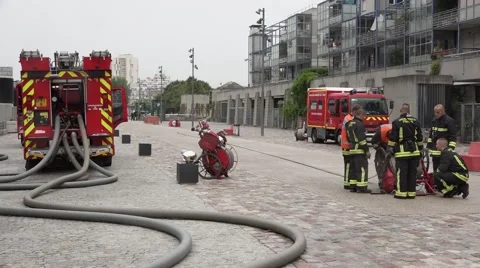 Firefighter Team Working Hard - Full HD Stock Footage 54395538