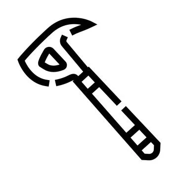 Firefighter tool pick axe line icon design Stock Illustration