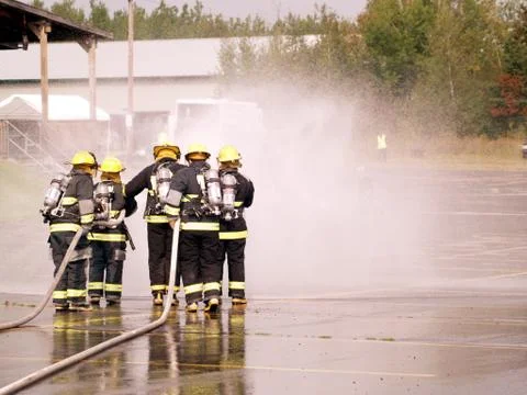 Firefighter trainin Stock Photos