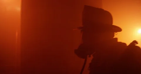 Firefighter in a training course Stock Footage 107624959