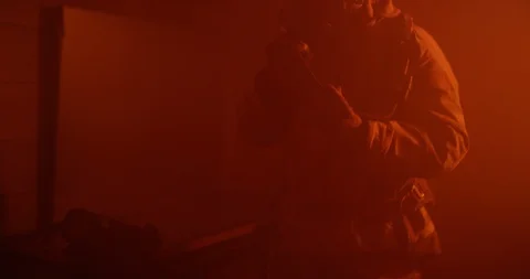 Firefighter in a training course Stock Footage 107626012