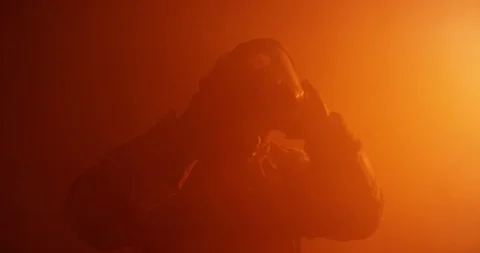 Firefighter in a training course Stock Footage 107626427