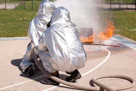 Firefighter training Stock Photos