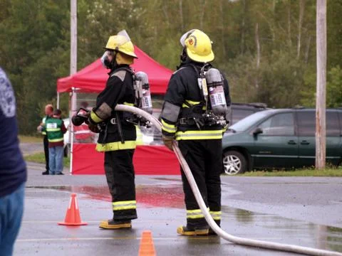 Firefighter training Stock Photos