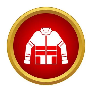 Firefighter uniform jacket icon for safety services Stock Illustration