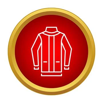 Firefighter uniform jacket protection icon in a circle 스톡 일러스트