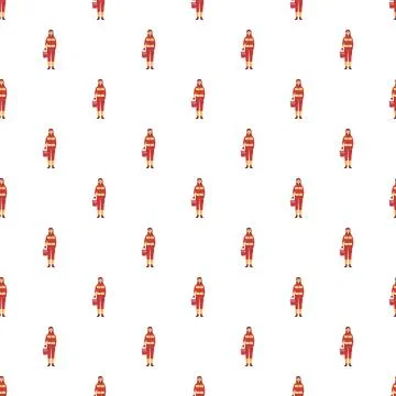 Firefighter uniform pattern, emergency rescue service concept Stock Illustration
