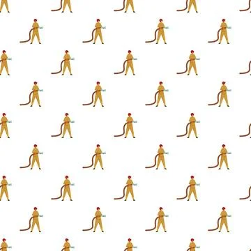 Firefighter uniform pattern with hose nozzle Stock Illustration