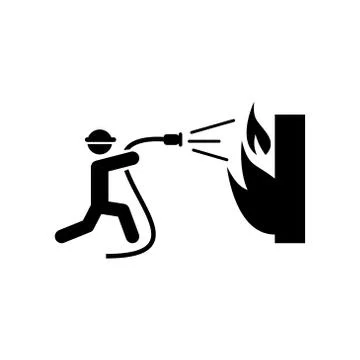 Firefighter vector icon logo design Stock Illustration