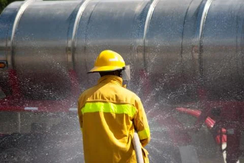 Firefighter Working Stock Photos