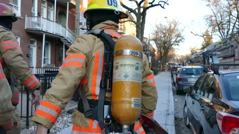 Firefighters accessing to intervention Stock Footage 138530657