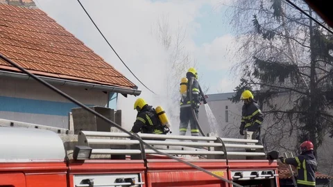 Firefighters in action 4 Video stock 104653681