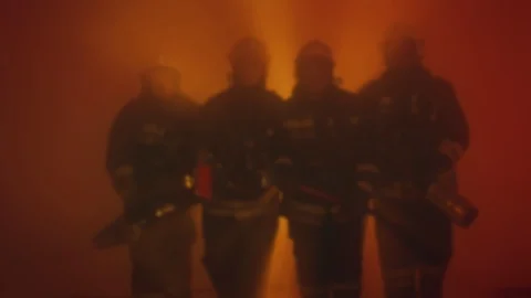 Firefighters after fire extinguishing Stock Footage 88042090