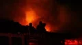 Firefighters and tankers against ferocious fire HD Footage