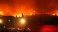 Firefighters and tankers against ferocious fire HD Footage
