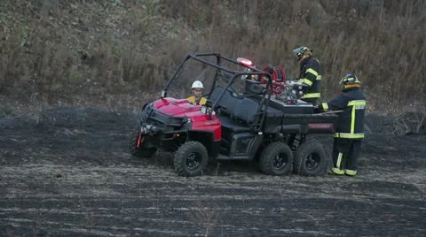 Firefighters on ATV Video stock 12439598