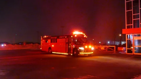 Firefighters bus with lights Video stock 103630791