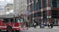 Firefighters Chicago Fire Truck Engine Passing Magnificent Mile People Crossing HD Footage